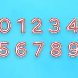 Rose Gold Number Helium Balloon 0172